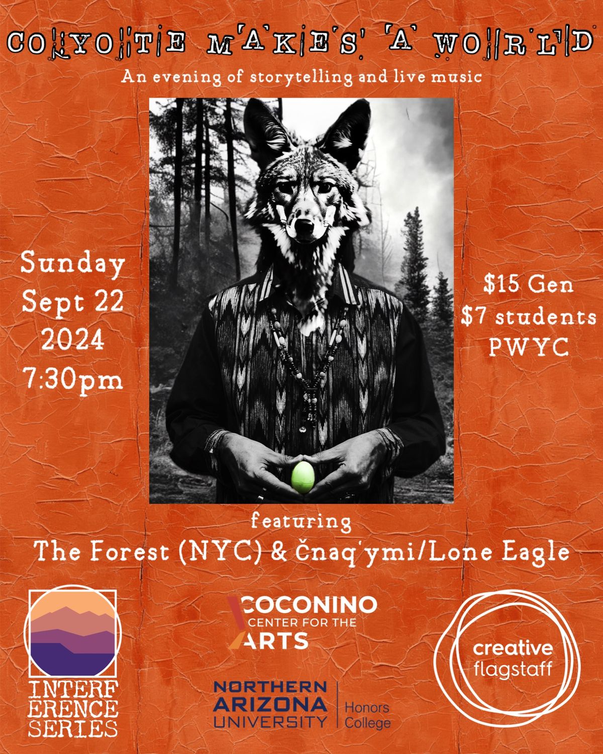 Coyote Makes a World: An evening of storytelling and live music