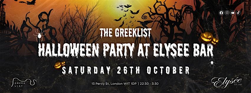 The Greek List Halloween party at Elysee Roof Bar - Sat  26\/10 (22:30-3:30)