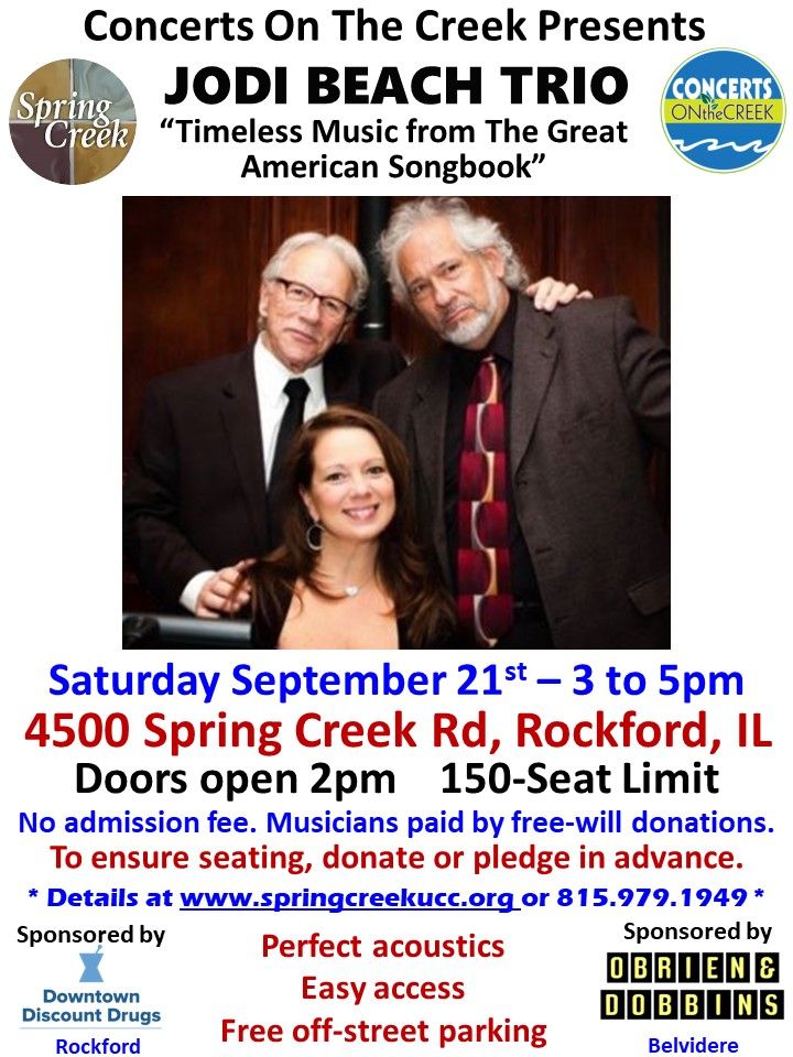 Jodi Beach Trio - Saturday Matinee Concert On The Creek