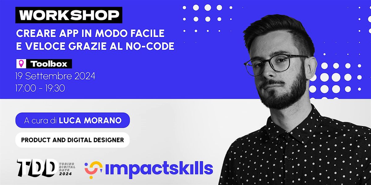 Workshop | Creare app in modo facile e veloce grazie al no-code