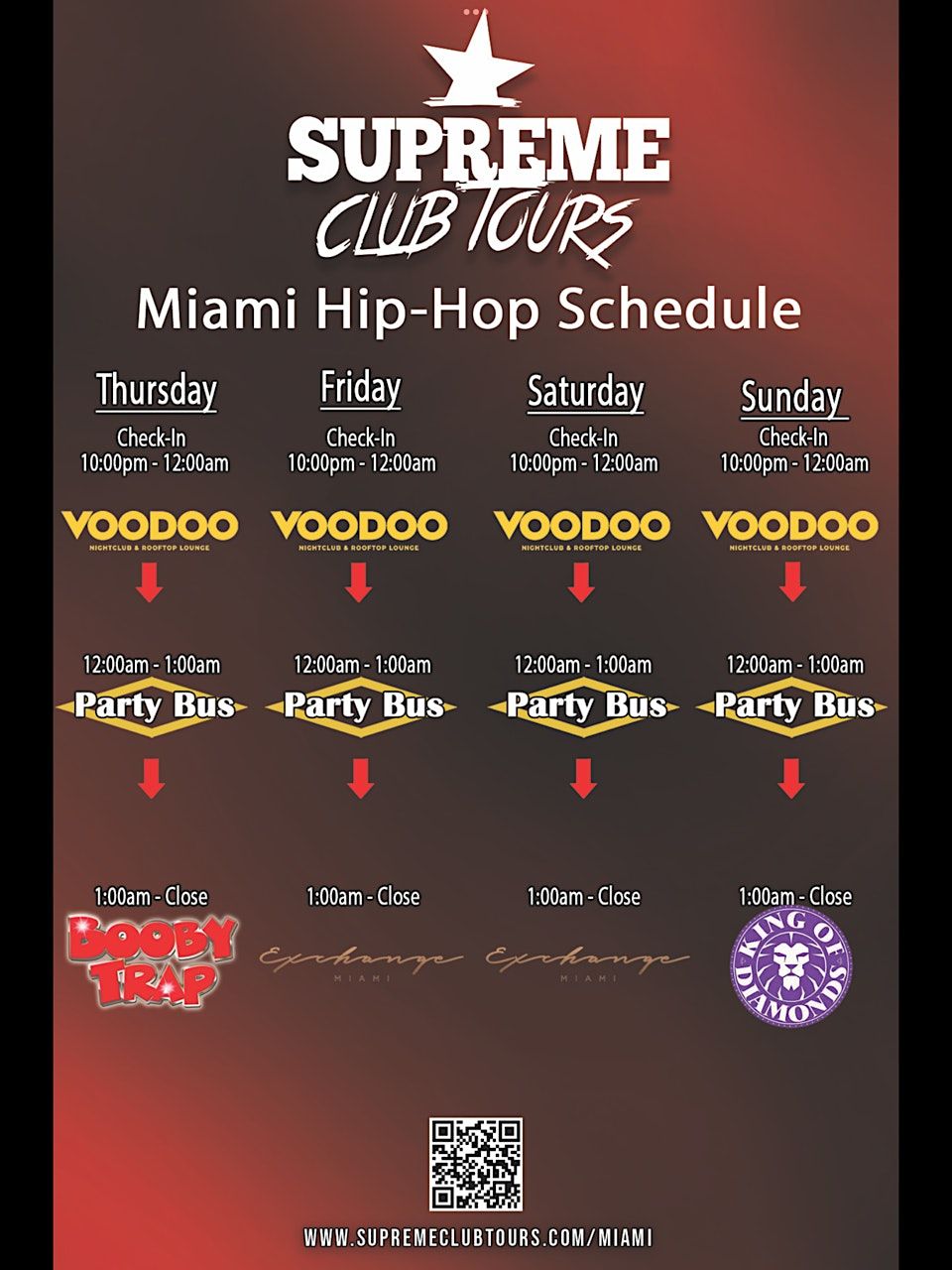 Miami Hip Hop Club Crawl with party bus experience & open bar
