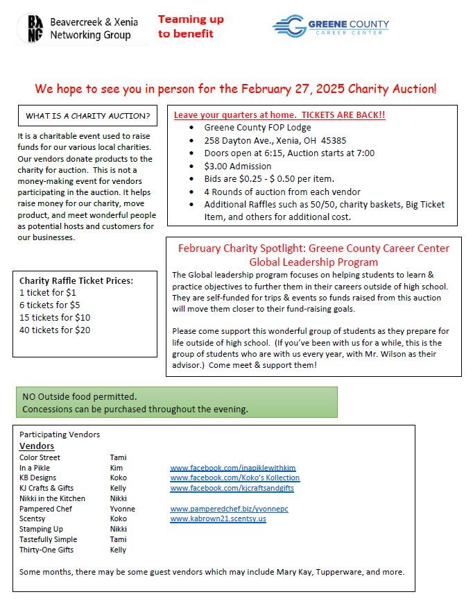 February 27, 2025 Charity Auction