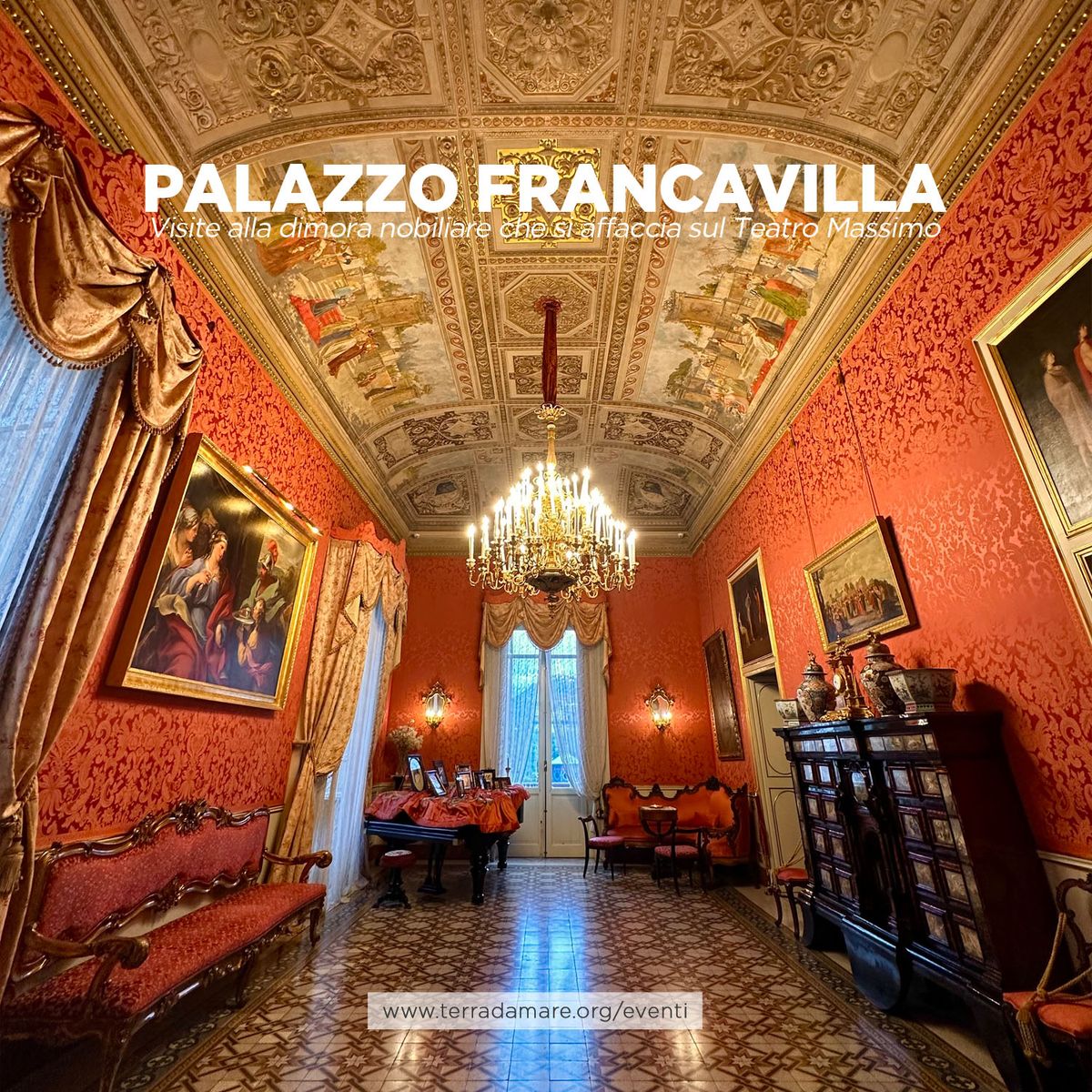 Palazzo Francavilla. Visite alla dimora nobiliare che si affaccia sul Teatro Massimo