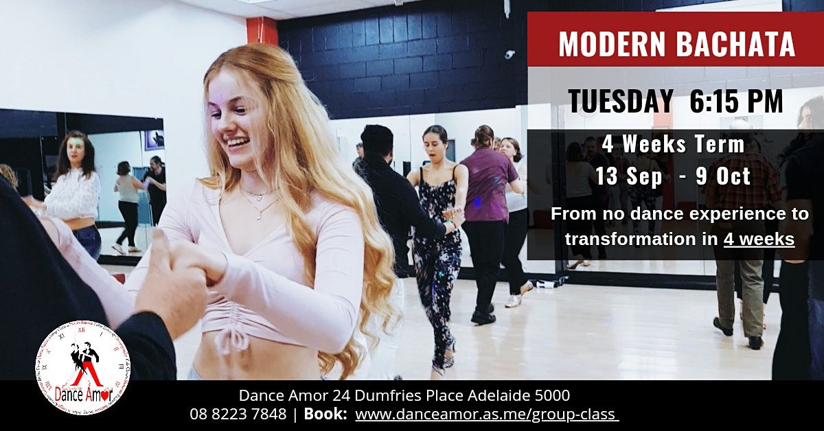 Modern Bachata Beginners Dance Class Adelaide - Tues 6:15 PM