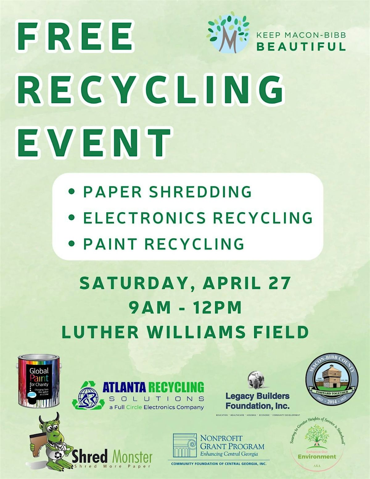 Free Recycling Event to Celebrate 2024 Earth Day in Macon Georgia