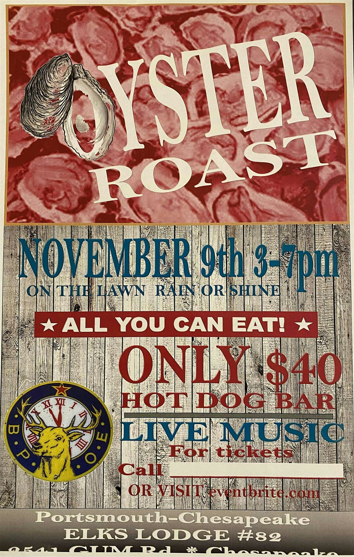 Oyster Roast at the Elks Lodge