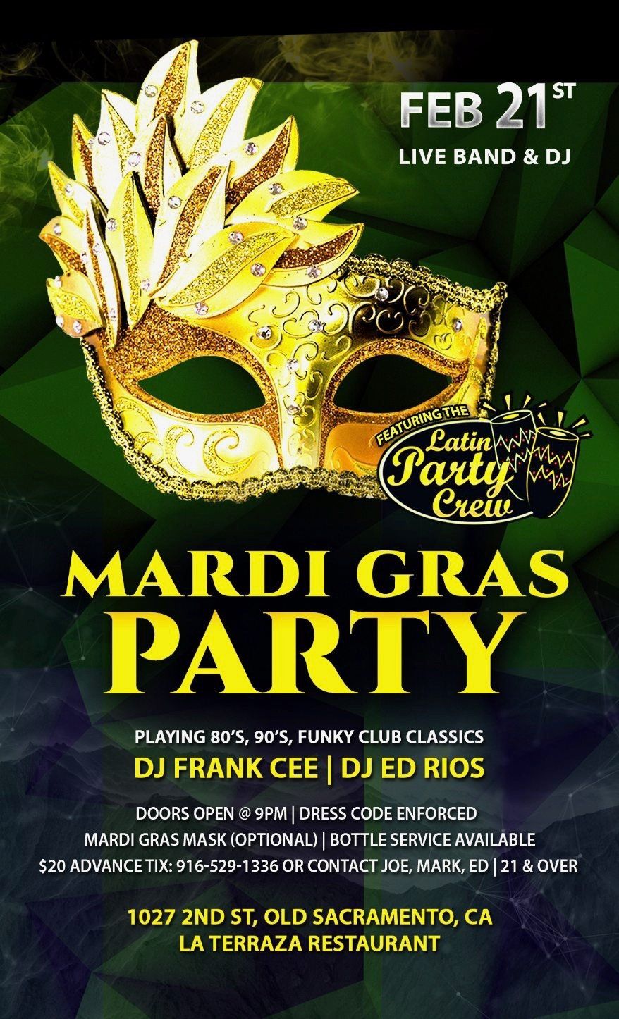 Mardi Gras Party with Latin Party Crew