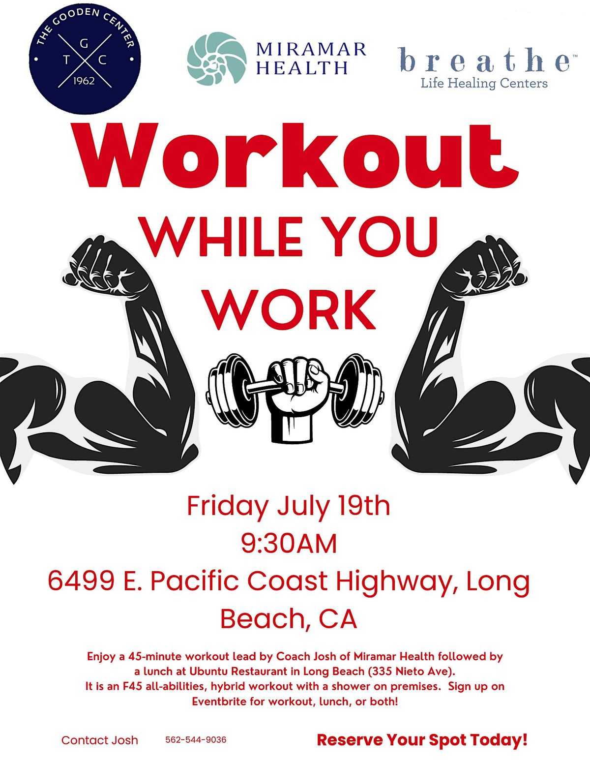 Workout While you Work Networking Event
