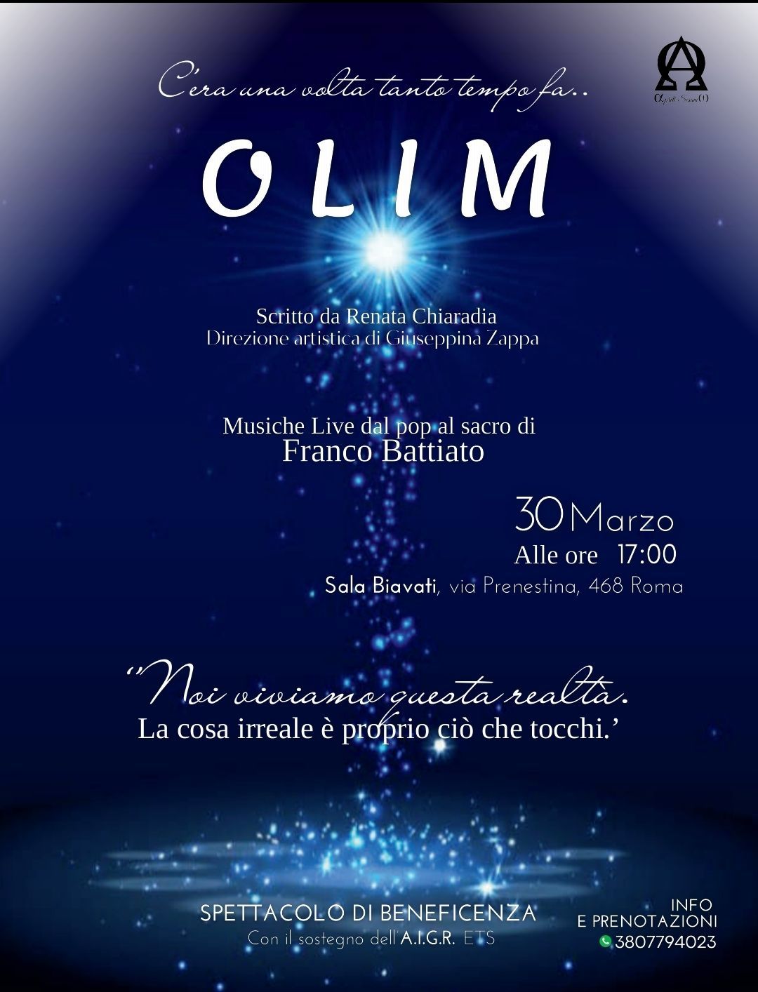 "OLIM" con musiche di Franco Battiato