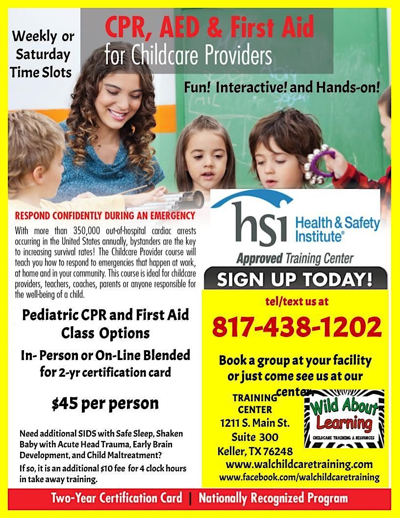 CPR and First Aid Training for Child Care Providers in N Ft Worth CPR and First Aid Training for Child Care Providers in N Ft Worth