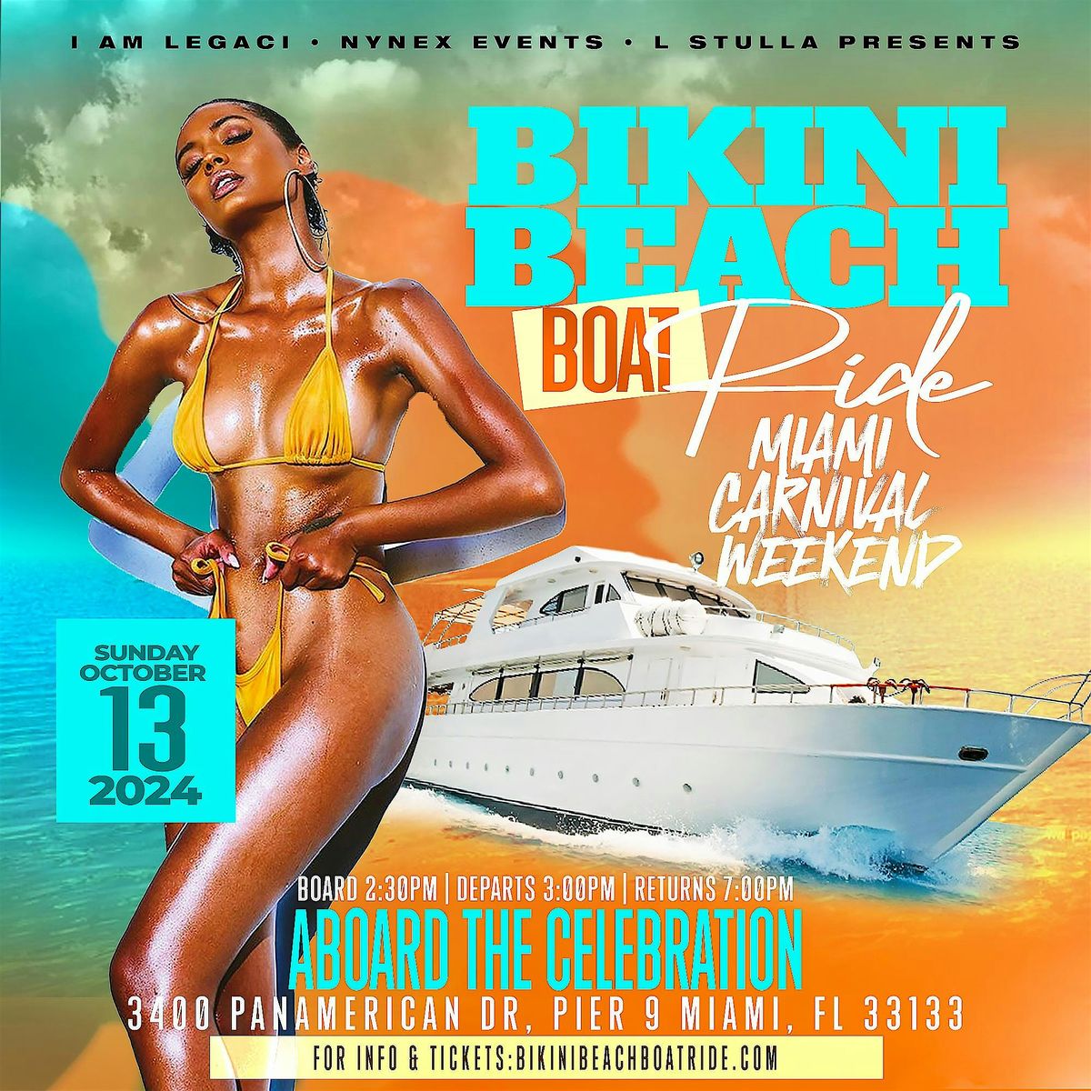 BIKINI BEACH BOAT RIDE MIAMI CARNIVAL 2024