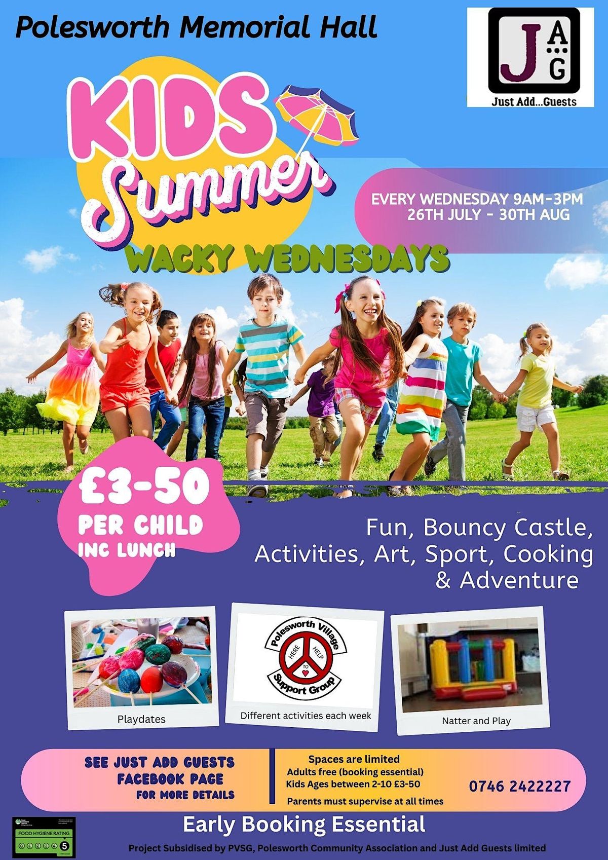 Final Wacky Wednesday - Kids Summer 30th August 2023 Princess\/superheros