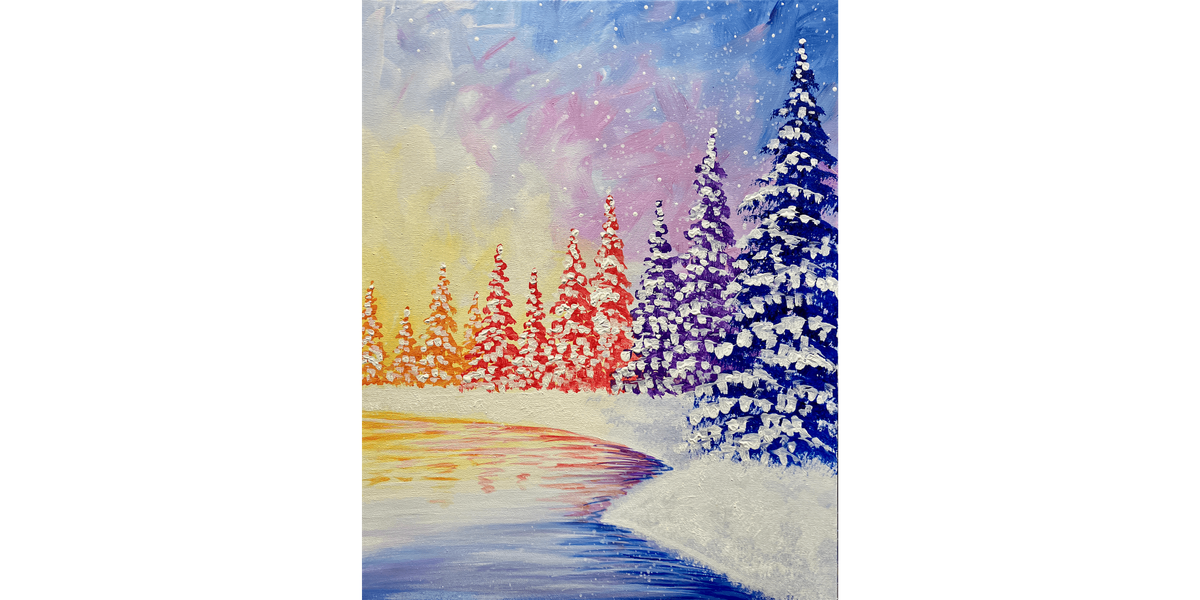 Prismatic Snowfall - Paint and Sip in Sacramento | Classpop!\u2122