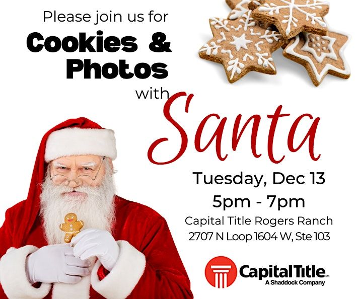 Cookies & Cuteness with Santa at Capital Title