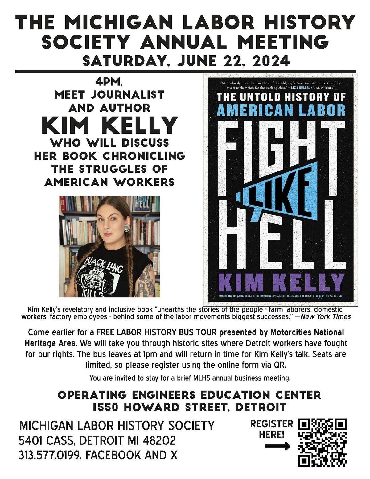 Author Kim Kelly, Michigan Labor History Society's Annual Meeting