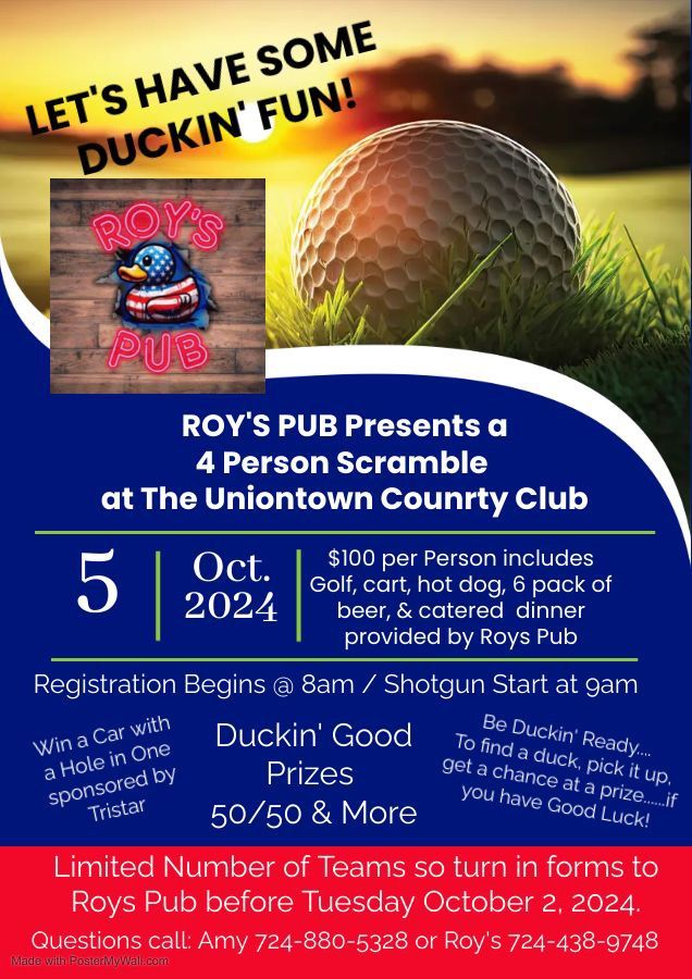 Roys Pub 4 person scramble at the Uniontown Country Club