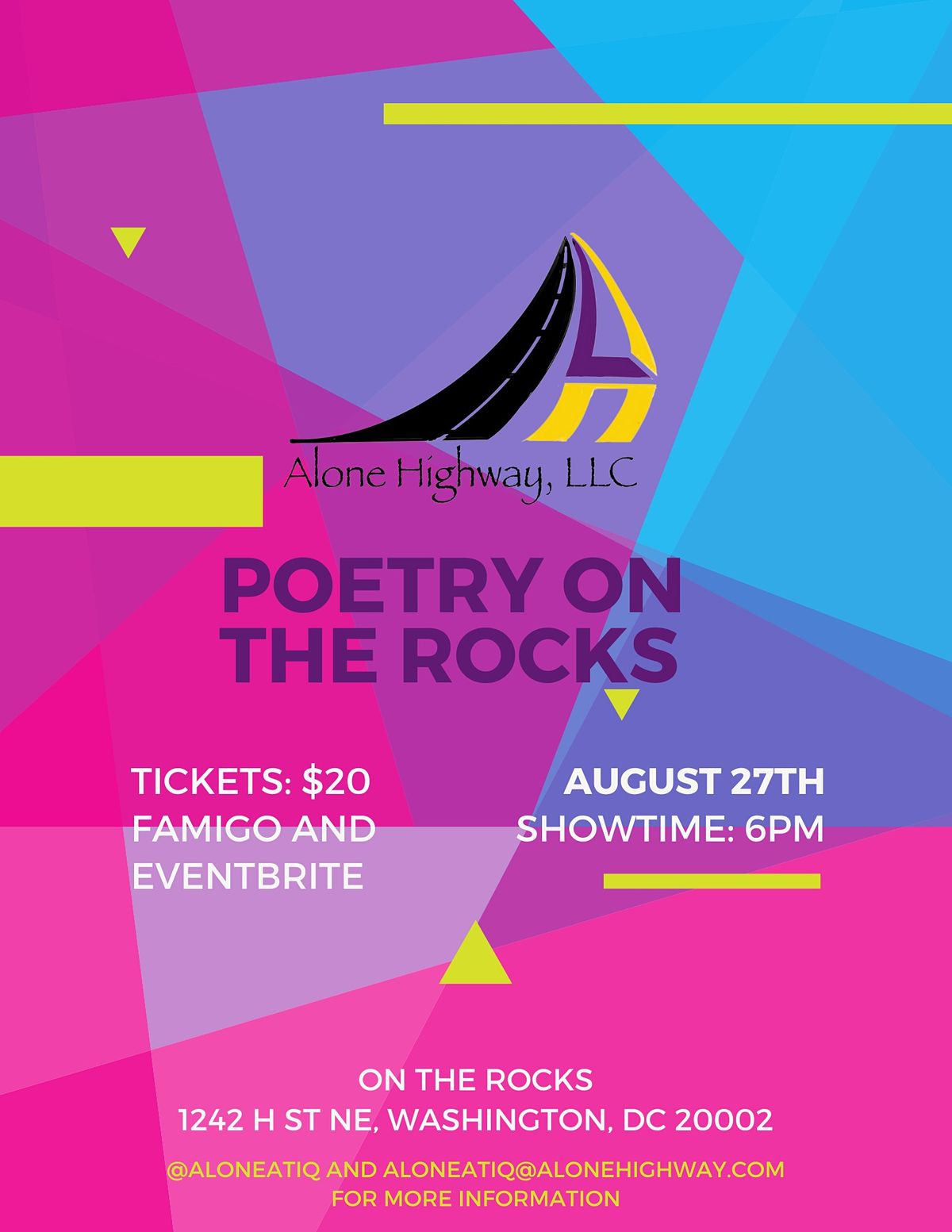 Alone Highway, LLC presents: Poetry On The Rocks