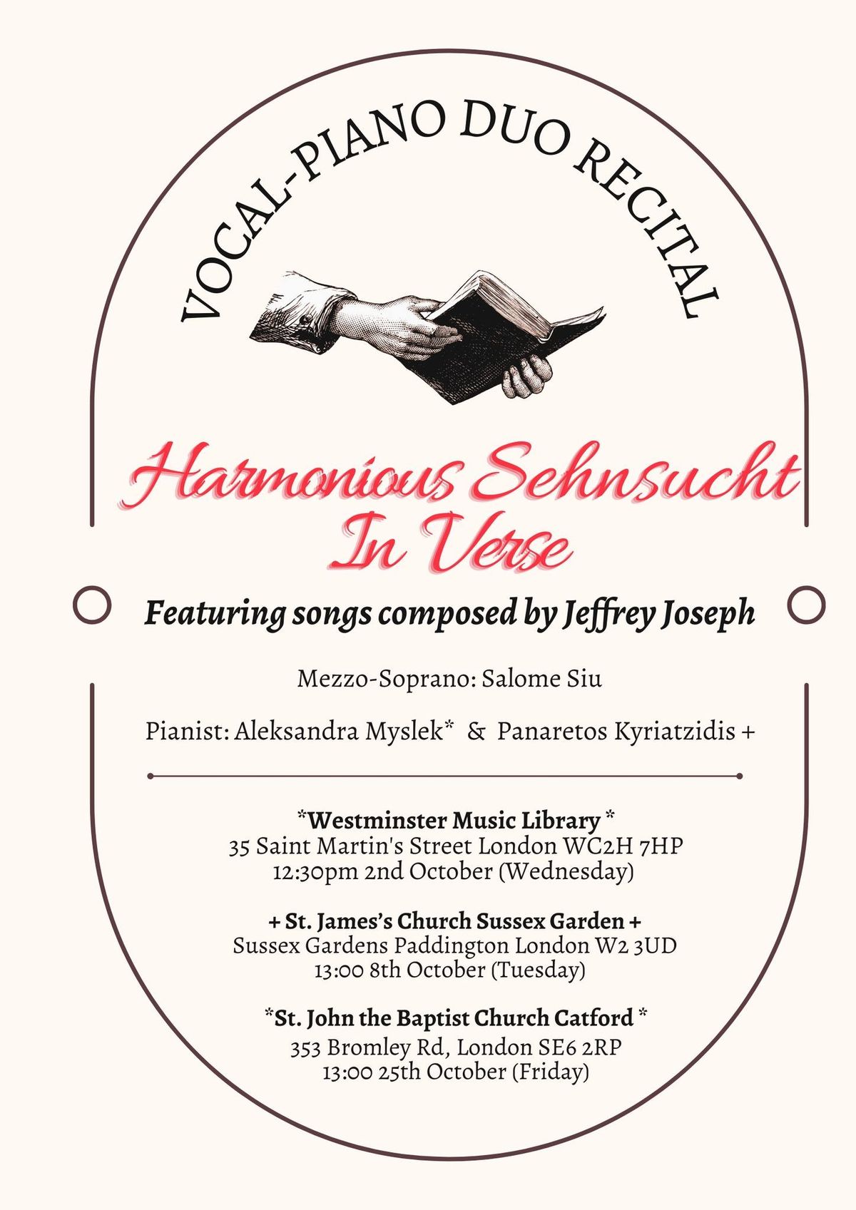 Harmonious Sehsucht in Verse - A Lunchtime Voice & Piano Concert