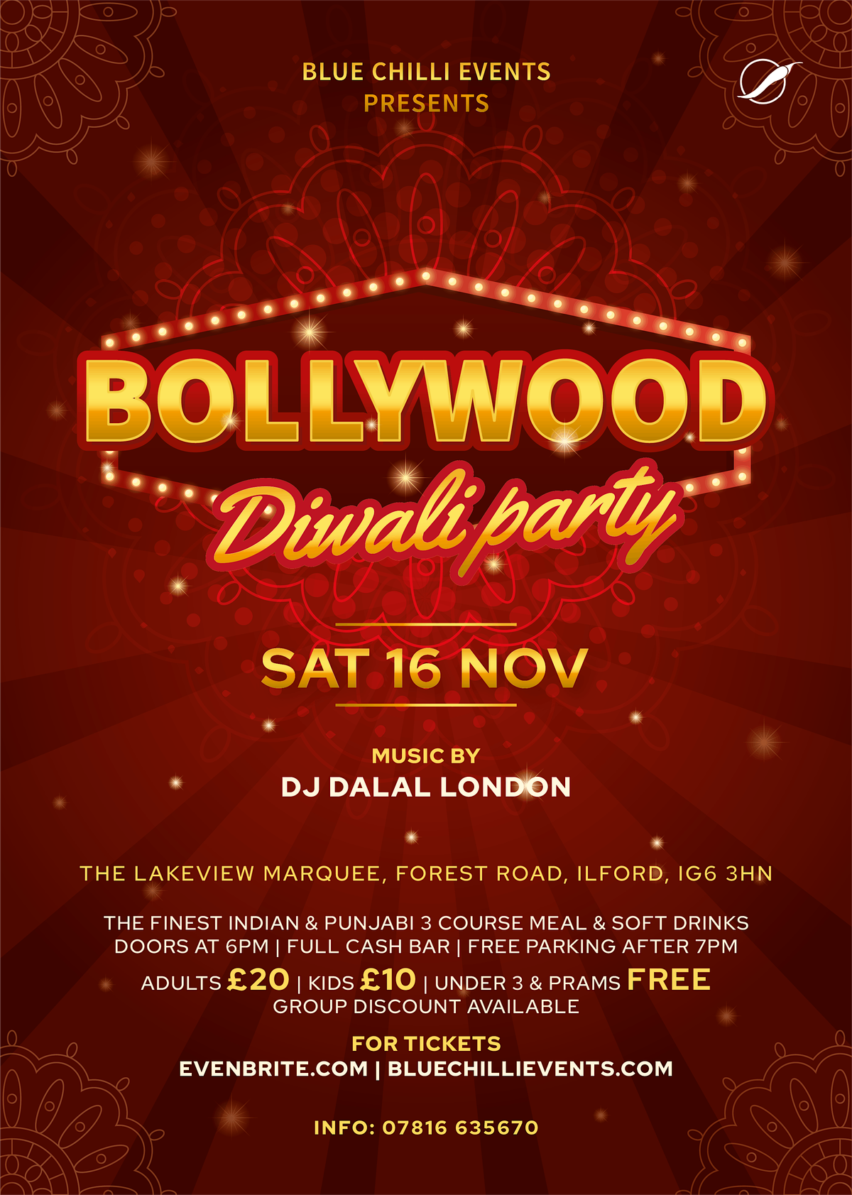 London\u2019s Bollywood Diwali Family Dinner and Dance \u00a320 Adults  & \u00a310 Kid