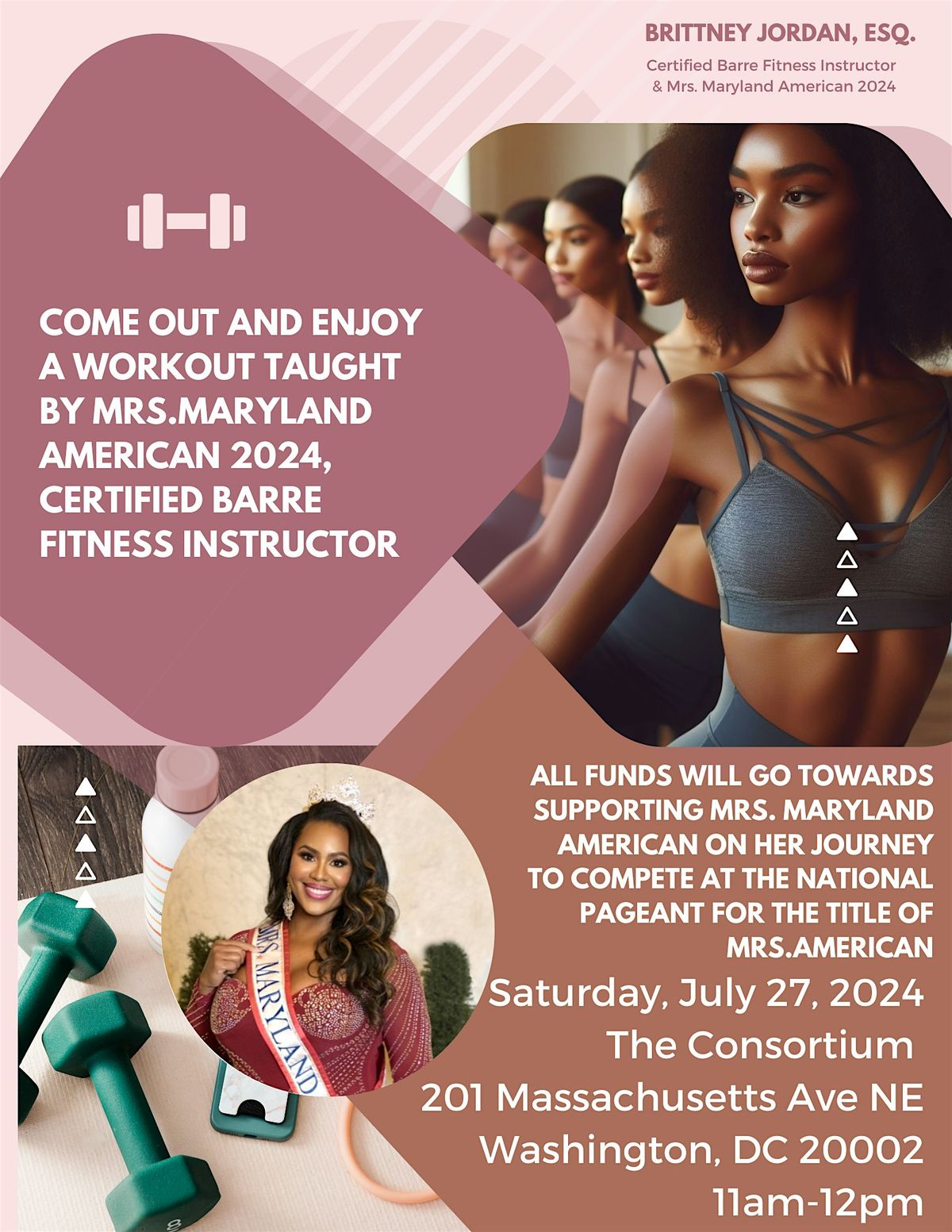 Barre Fitness Fundraiser led by Mrs. Maryland American 2024