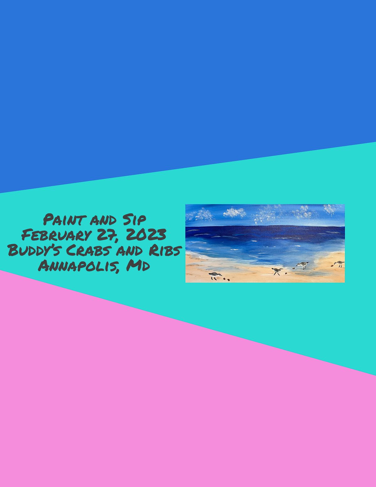 Paint and Sip, Buddy's Crabs & Ribs, Annapolis, 27 February 2023