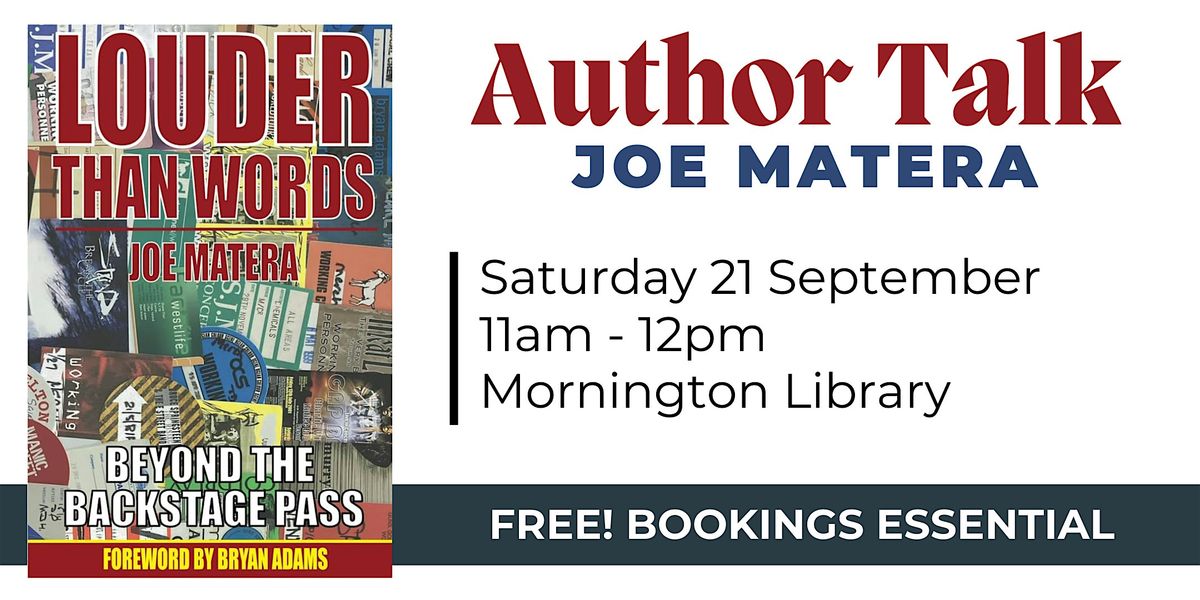 Joe Matera Author Talk and Music - Mornington Library