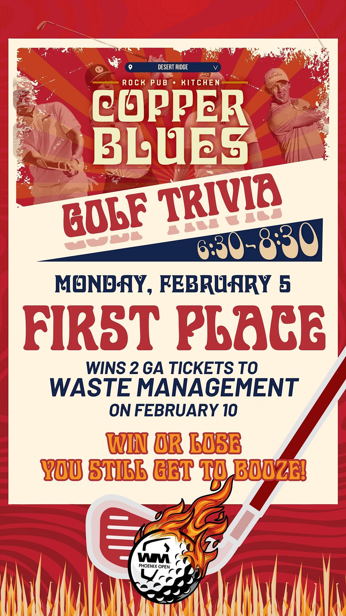 GOLF TRIVIA KICKING OFF WASTE MANAGEMENT, Copper Blues Desert Ridge