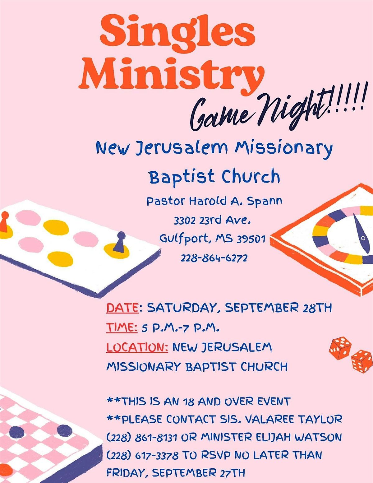 Singles Ministry Game Night