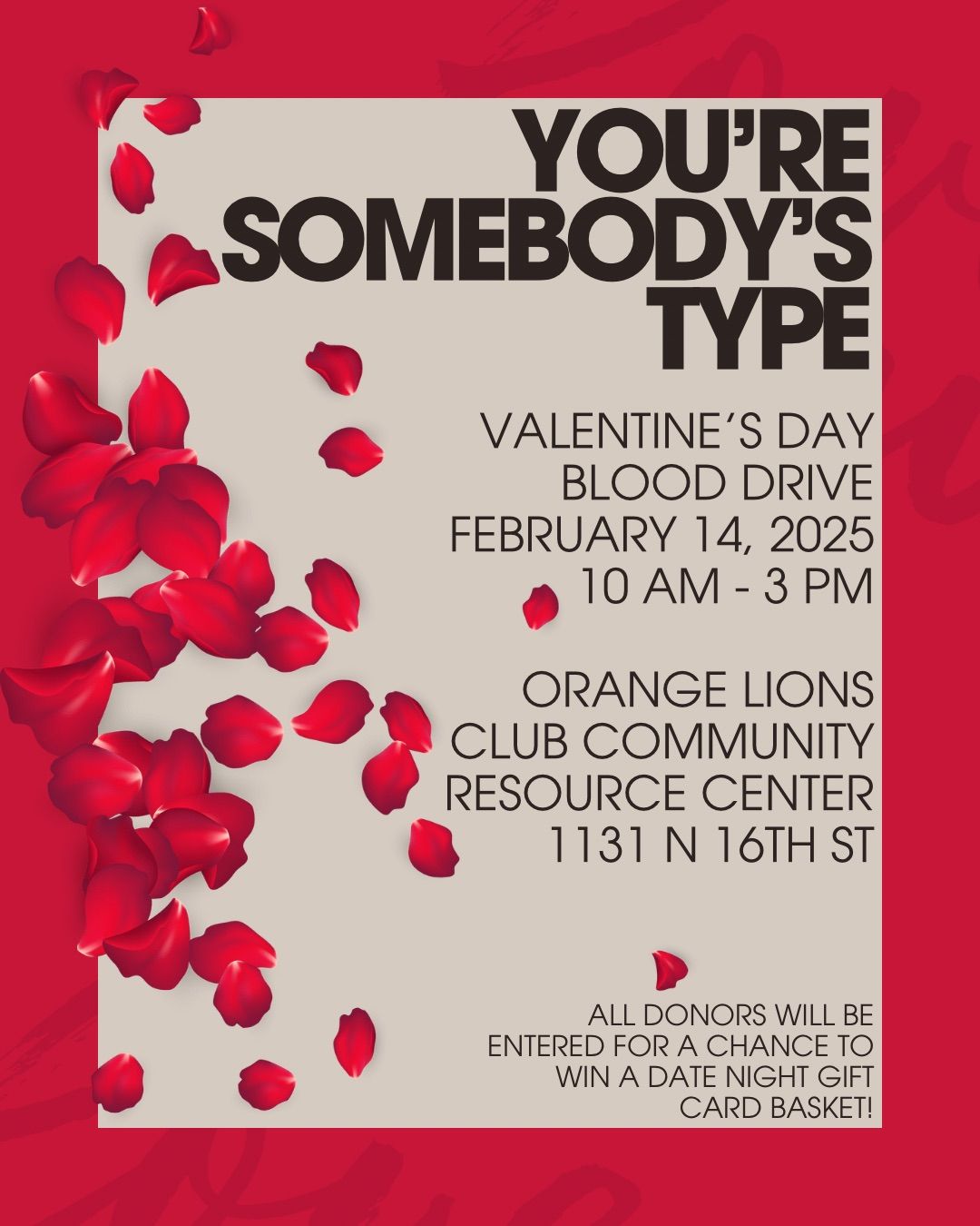 Valentine\u2019s Day Blood Drive