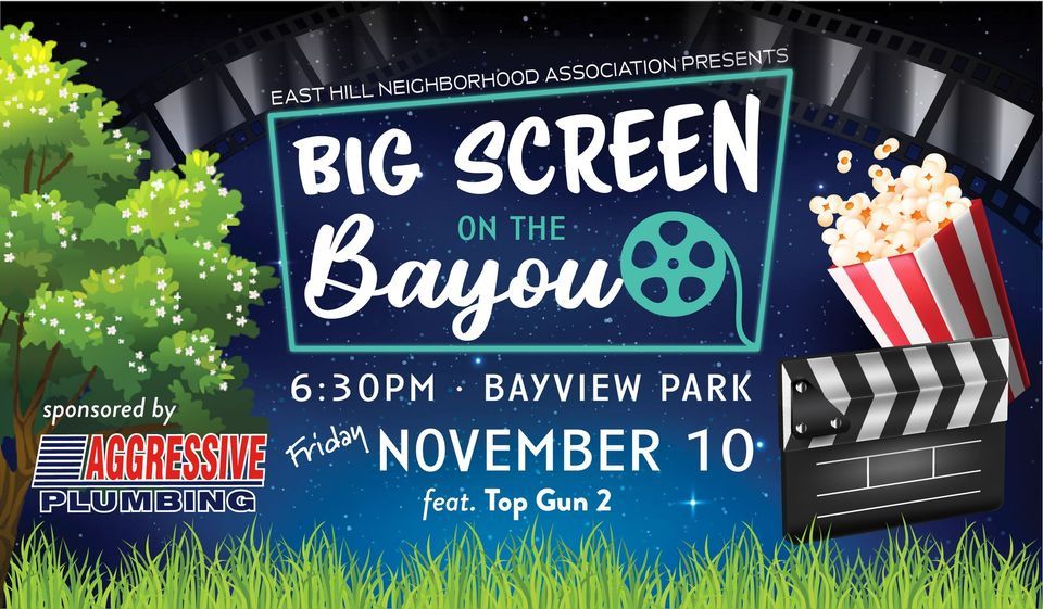 Big Screen on the Bayou Movie Night, Bayview Park , Pensacola Florida