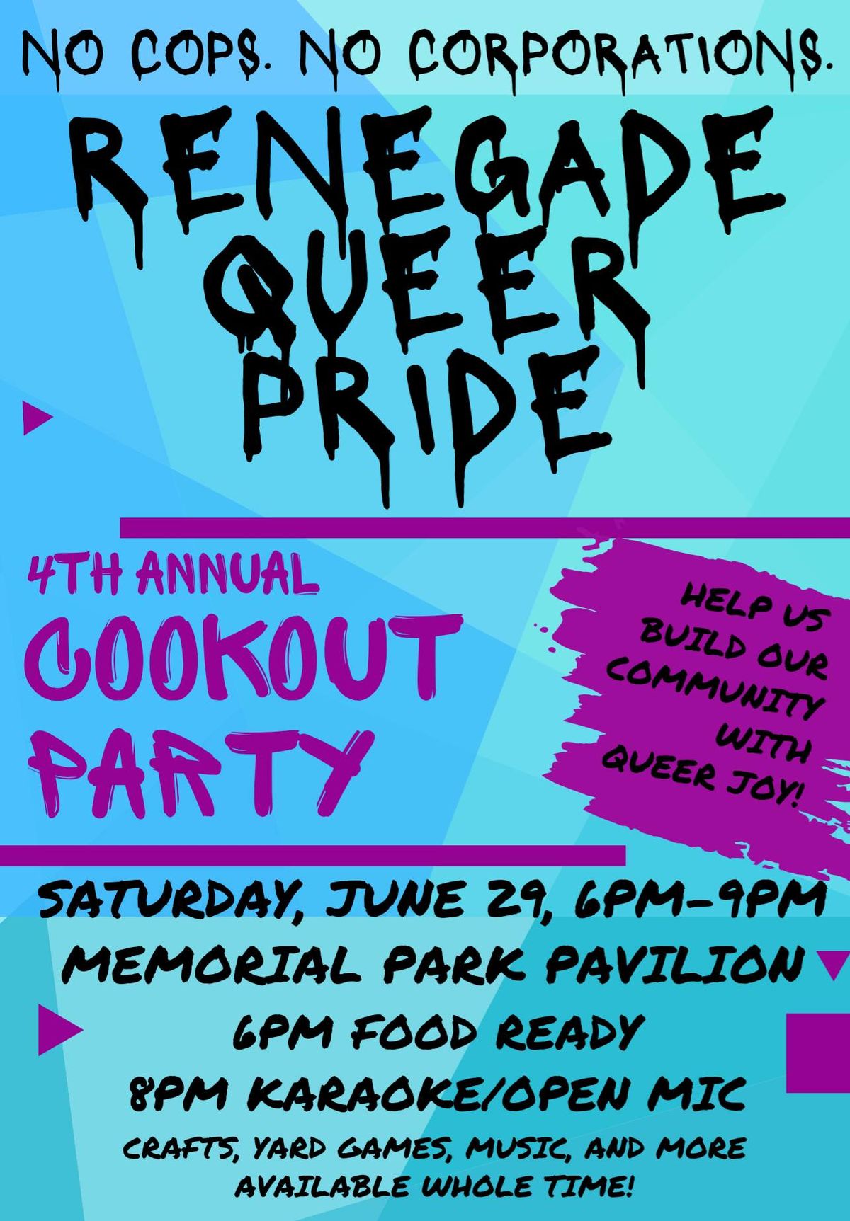 4th Renegade Queer Pride Cookout Party