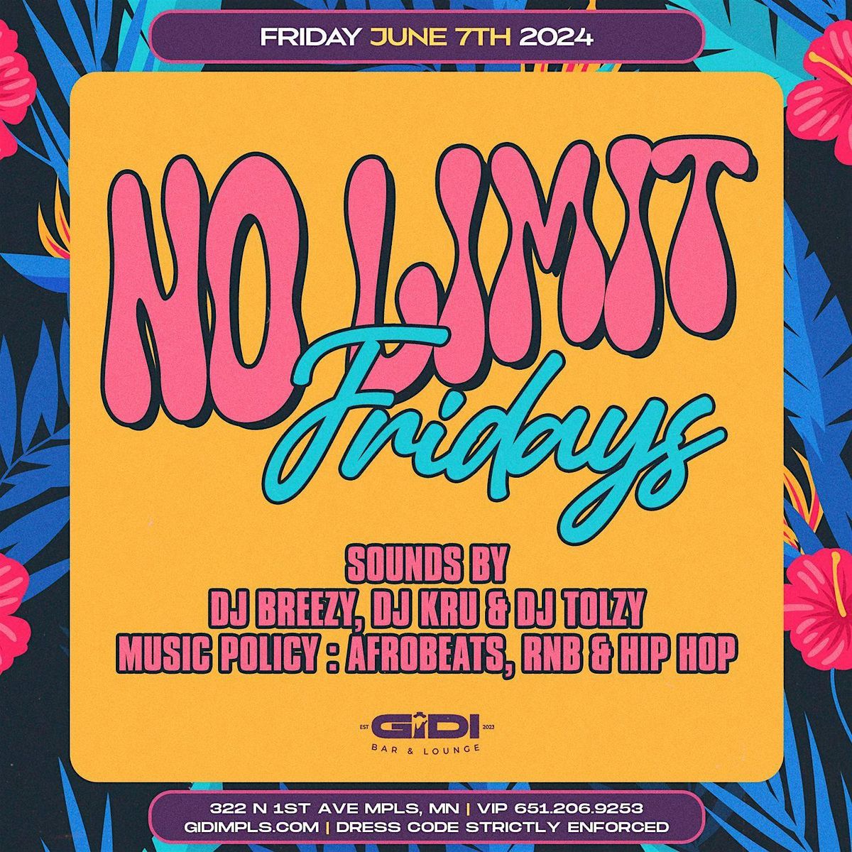 No Limit Fridays- RnB, Hip Hop & Afrobeats Vibes