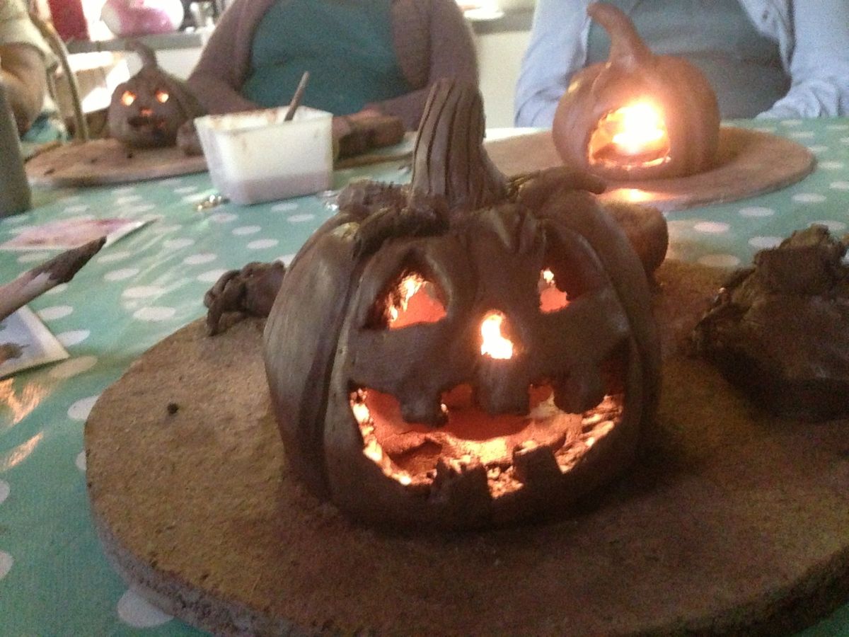 Clay pumpkin lantern workshop