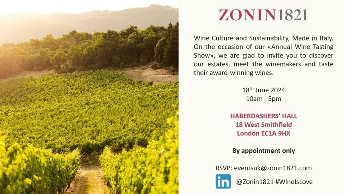 ZONIN1821 UK Annual Wine Tasting Trade & Press Only