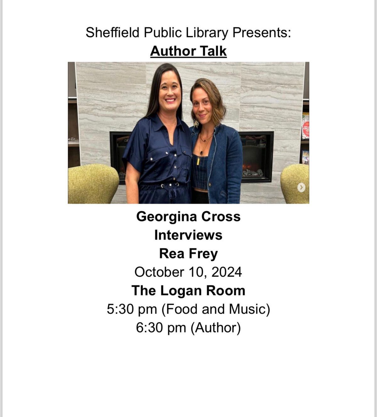 Author Talk with Georgina Cross and Rea Frey 