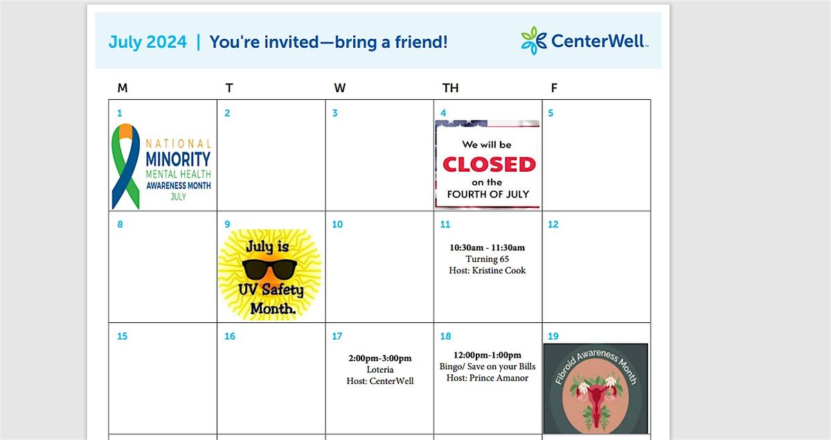 CenterWell Seminary Presents - Bingo\/ Save on your Bills