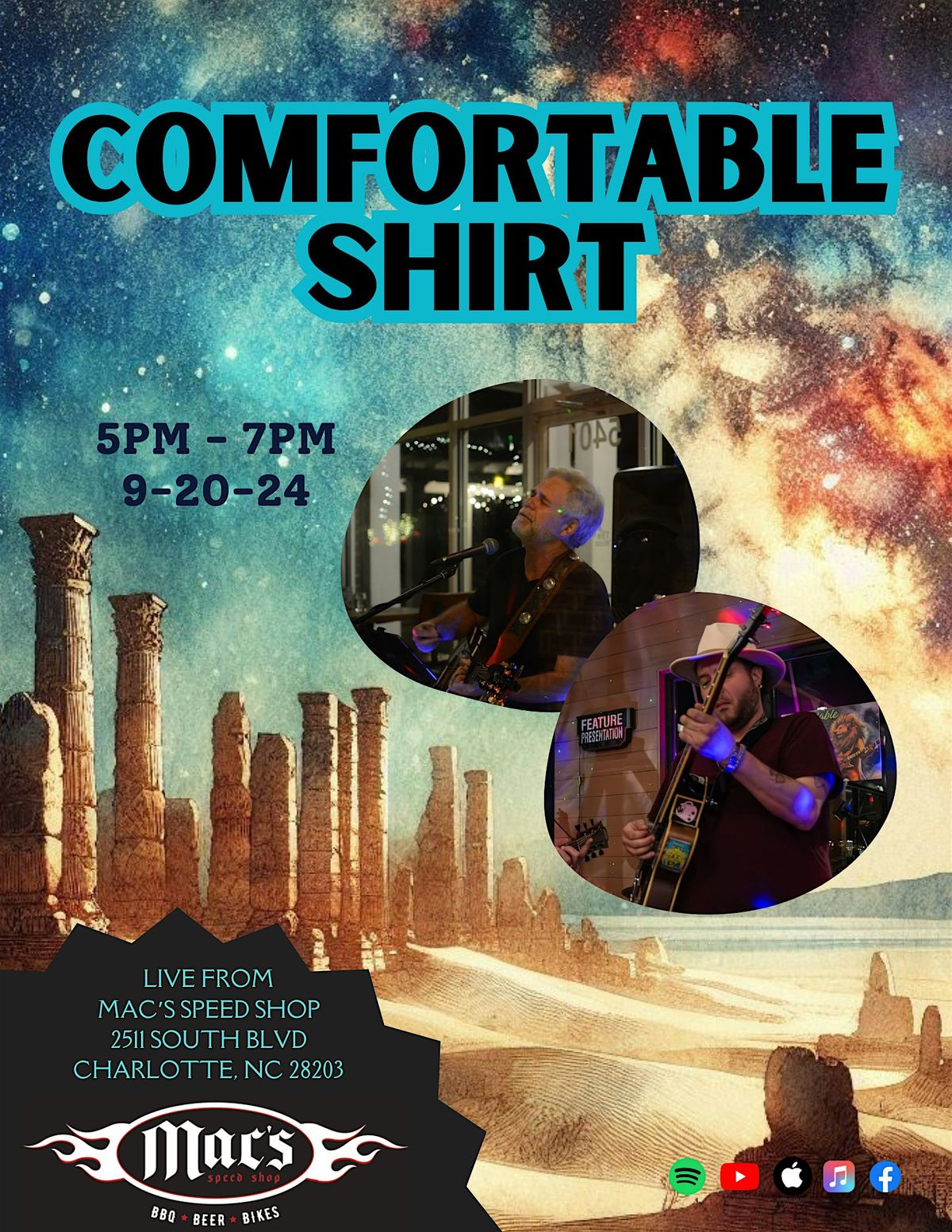 Comfortable Shirt:  Live From Mac's Speed Shop  (South End)!