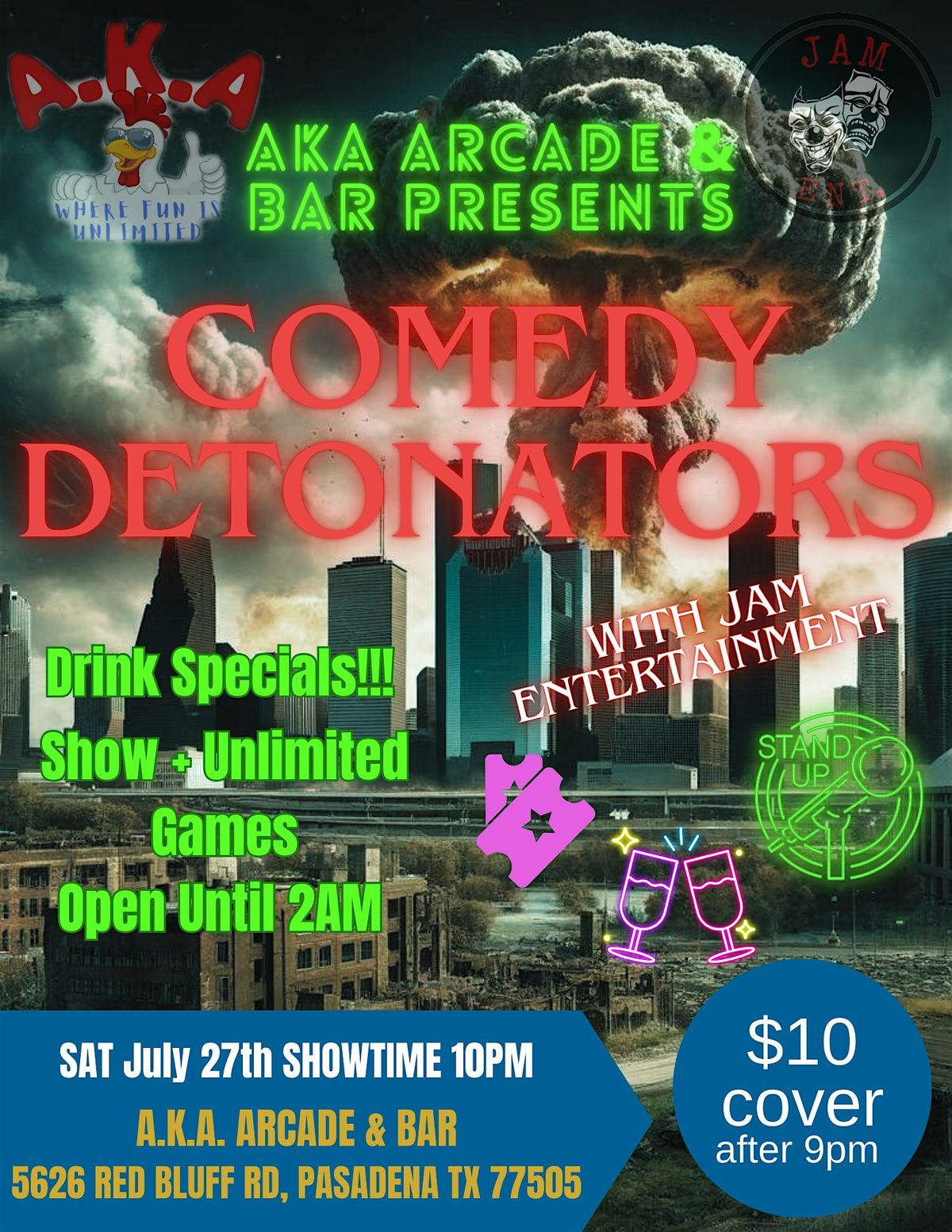 Comedy DETONATORS at A.K.A. Arcade and Bar