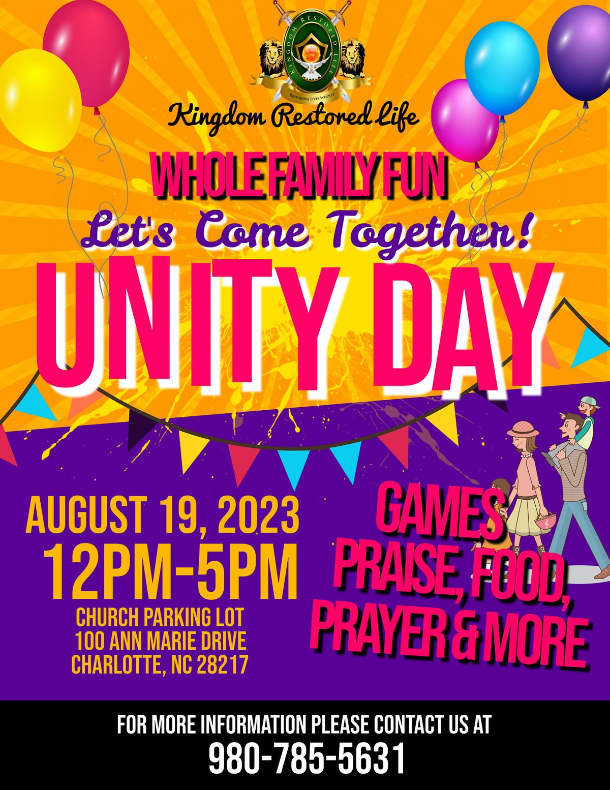 Unity Flyer Unity Day 2023, Iglesia Pentecostal Ebenezer , Charlotte, 19 August 2023