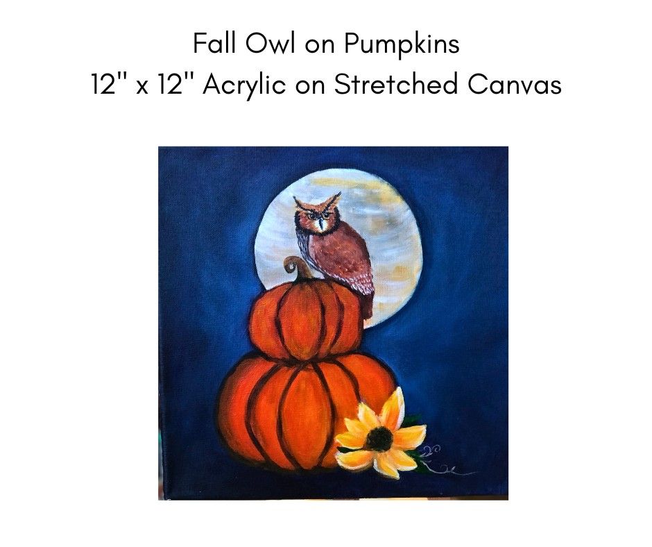 Fall Owl on Pumpkins Sit and Paint at Nature's Nook