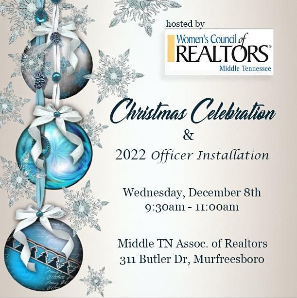 Christmas Events Middle Tn 2022 Womens Council 2022 Officers Installation And Christmas Celebration, Middle  Tennessee Association Of Realtors®, Murfreesboro, 8 December 2021