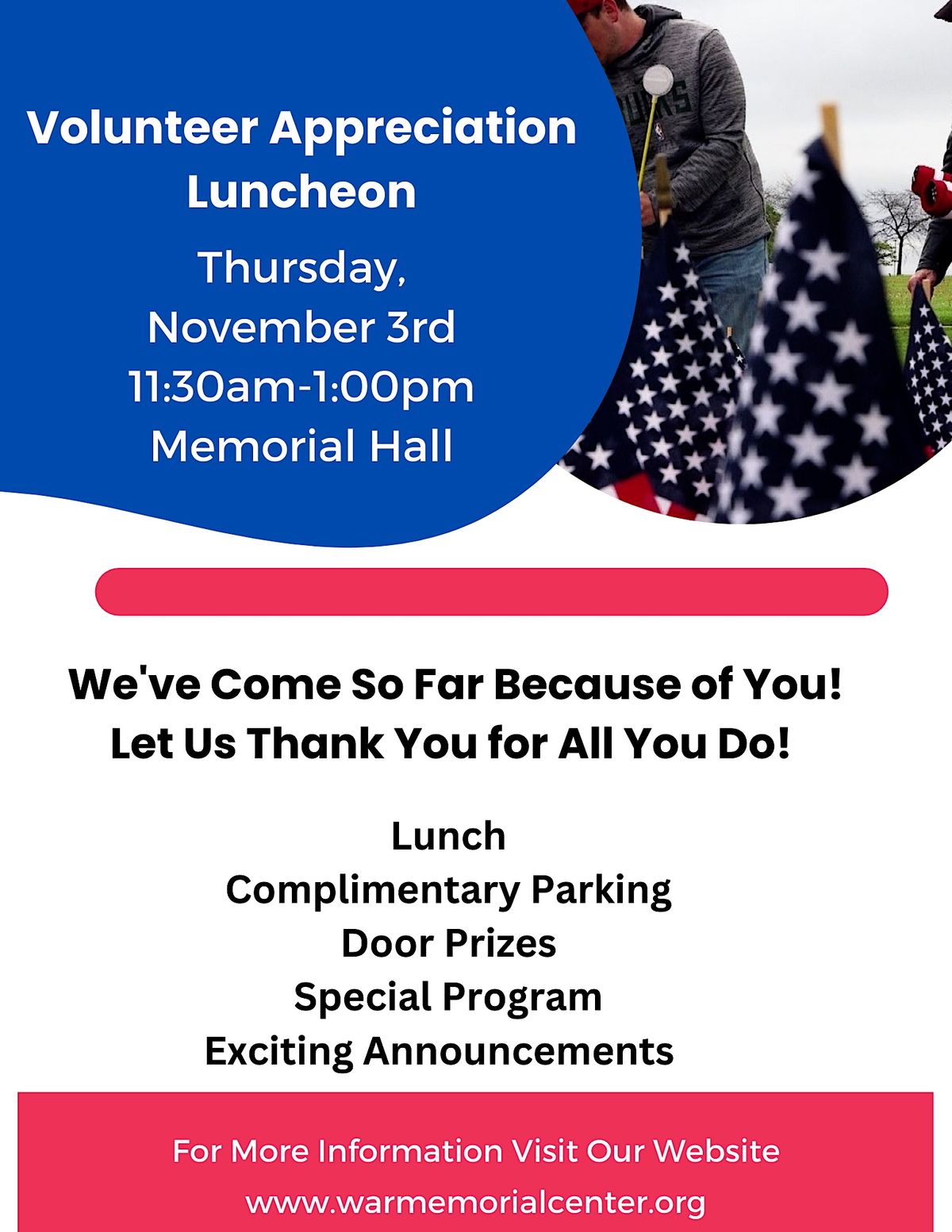 War Memorial Center Volunteer Appreciation Luncheon, War Memorial
