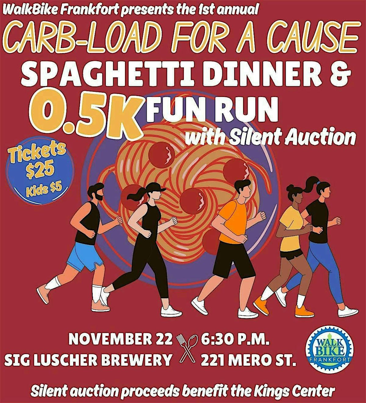 Carb-load For A Cause: Spaghetti Dinner & 0.5K