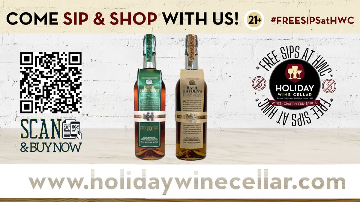 FREEsips Basil Haydens Kentucky Straight Bourbon Whiskey, Holiday