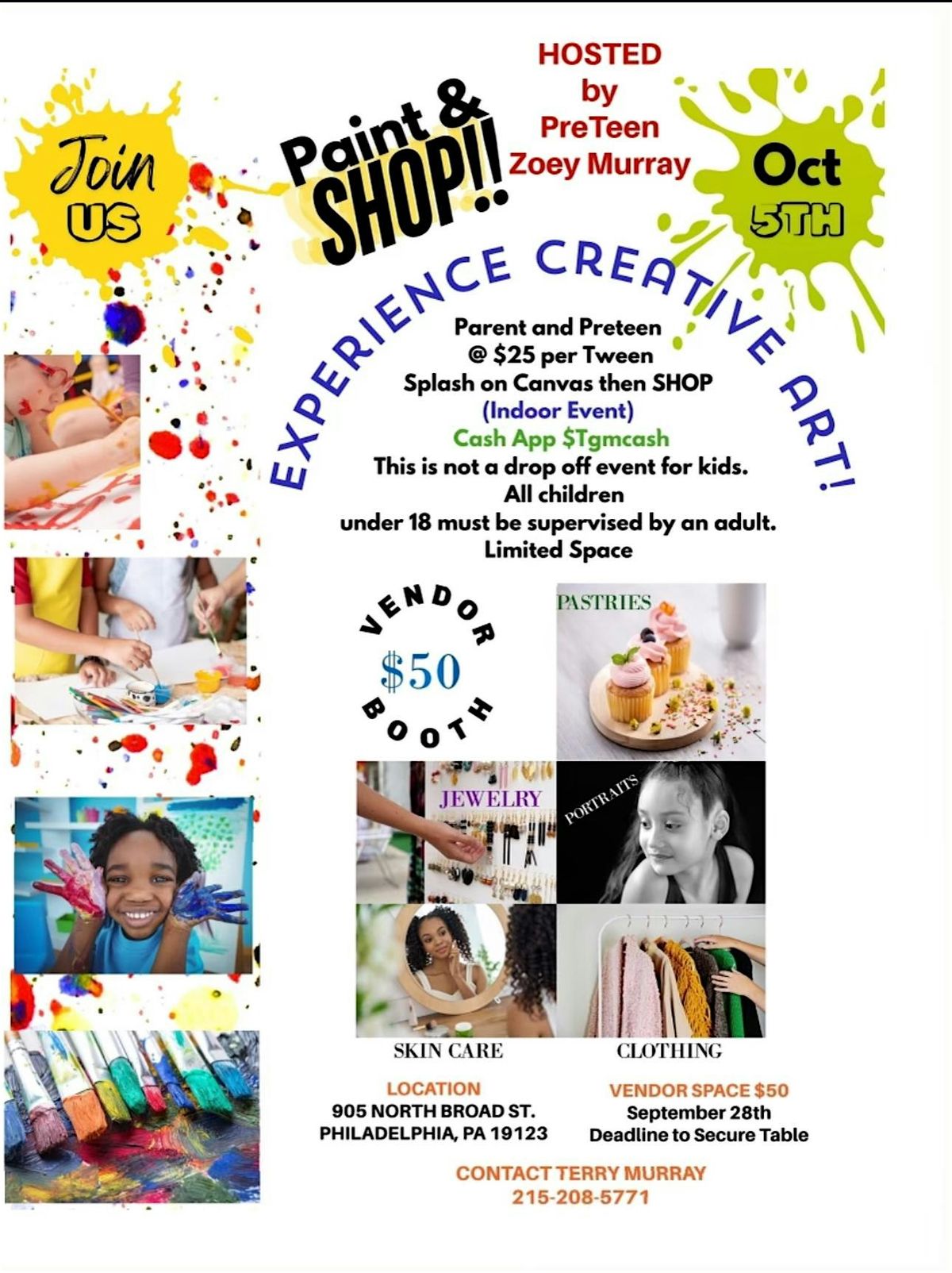 ZOEY\u2019S PAINT & SHOP - A CREATIVES YOUTH ART EXPERIENCE EVENT  & POP UP SHOP