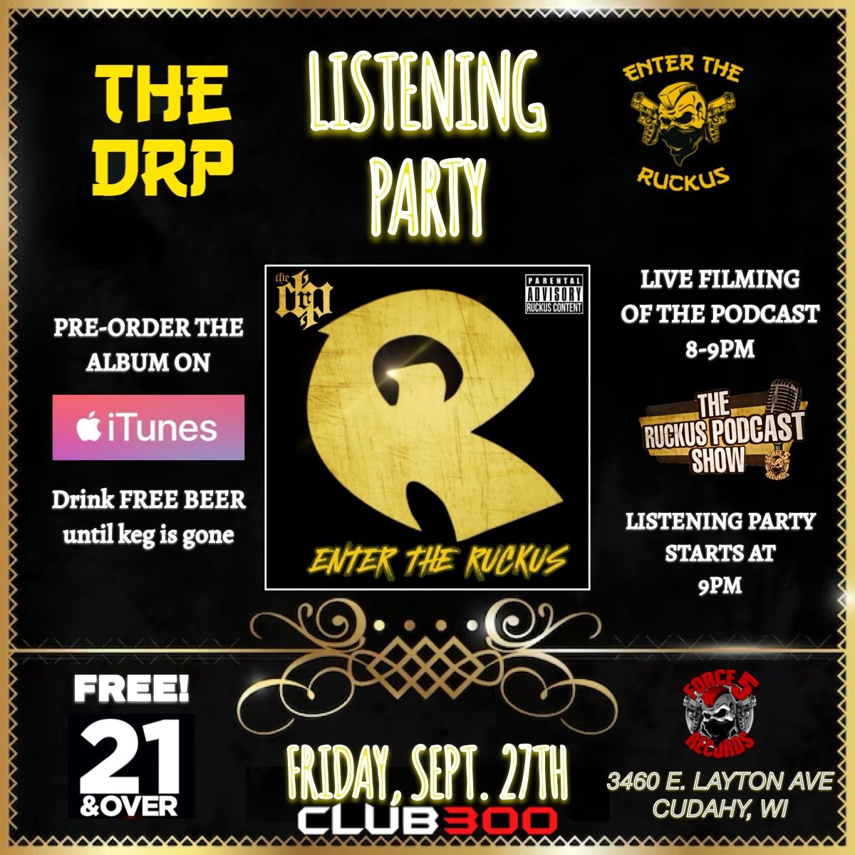 The DRP \u201cListening Party\u201d & The Ruckus Podcast Show LIVE 