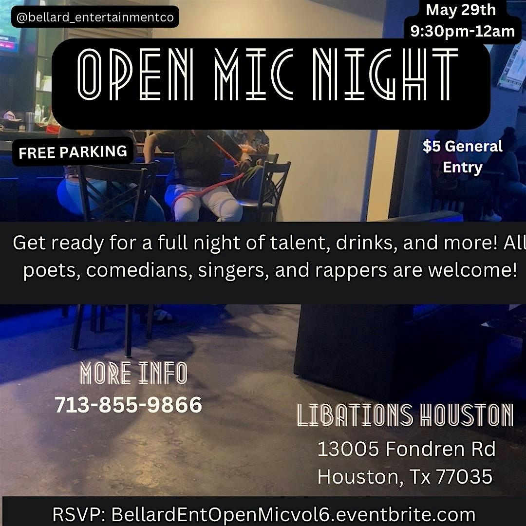 Open mic night at Libations Houston