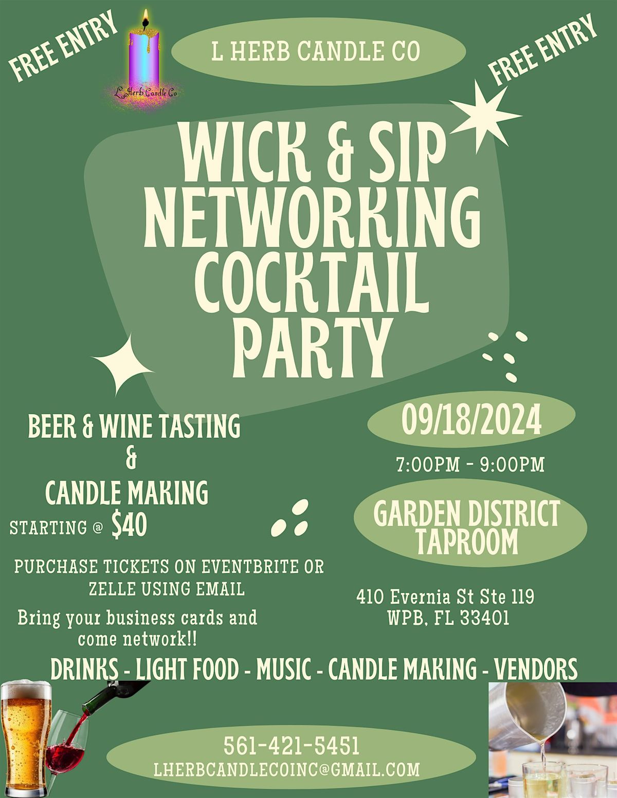 Wick & Sip Networking Cocktail Party