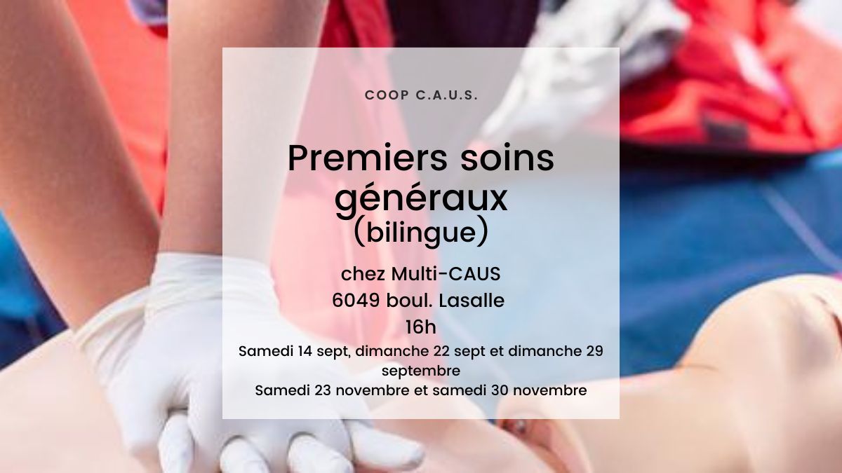 Premiers soins g\u00e9n\u00e9raux offert par \u00c0 L\u2019EAU SWIM