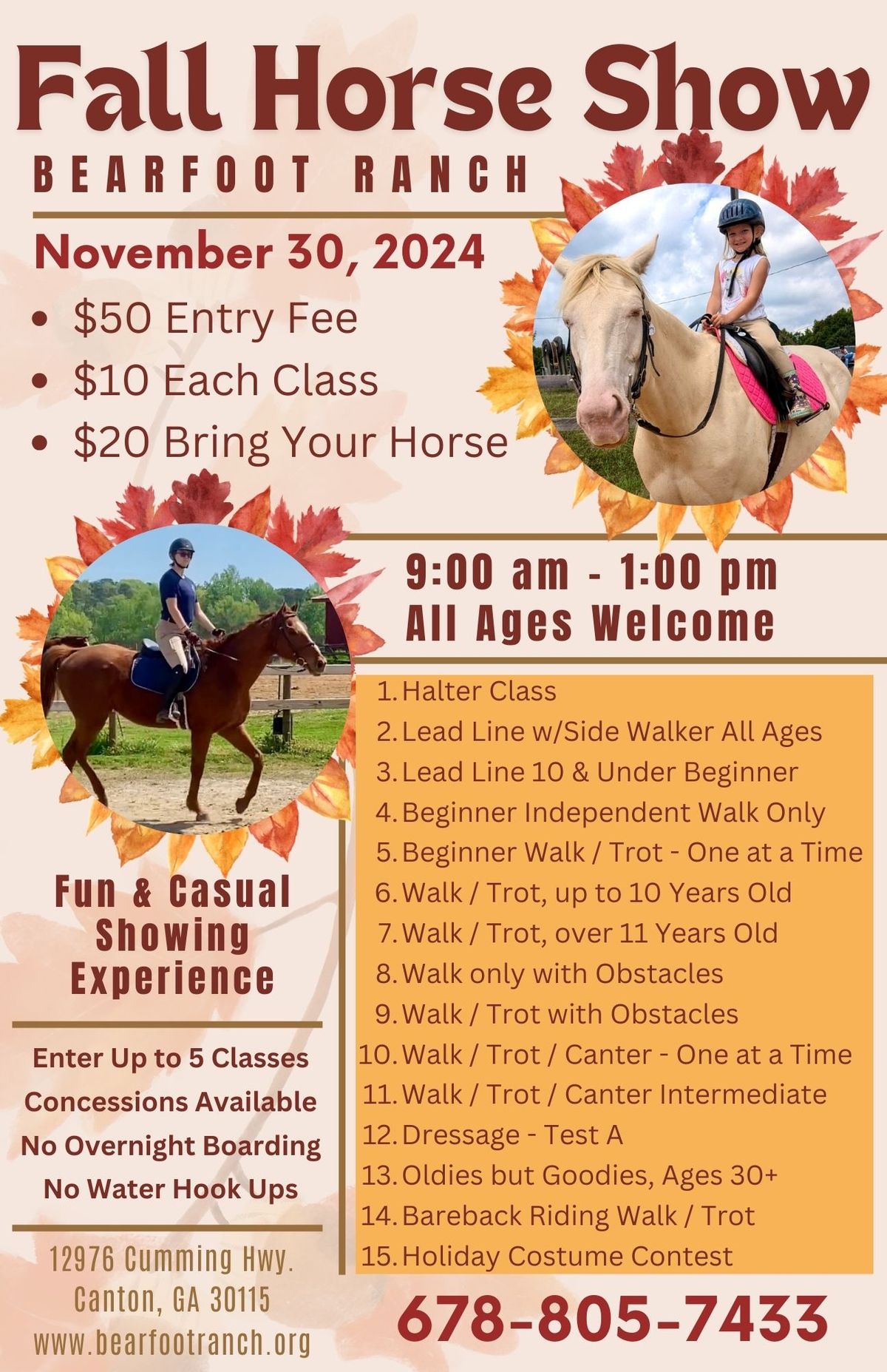 Fall Horse Show at Bearfoot Ranch